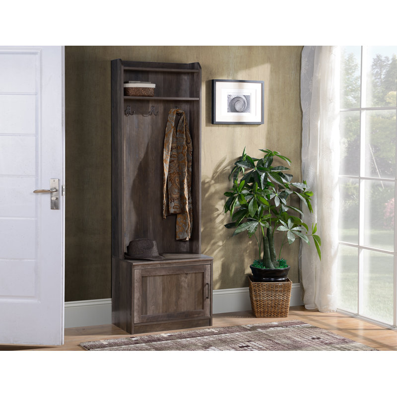 Loon Peak® Castanon 23.375'' Wide Hall Tree with Bench and Shoe Storage